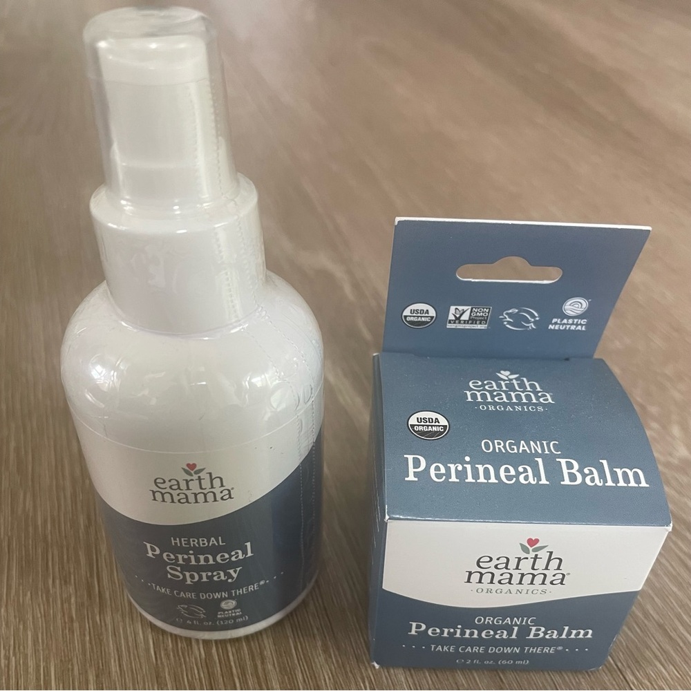 Earth Mama Herbal Perineal Spray and Organic Perineal Balm, 2 Piece Set NEW